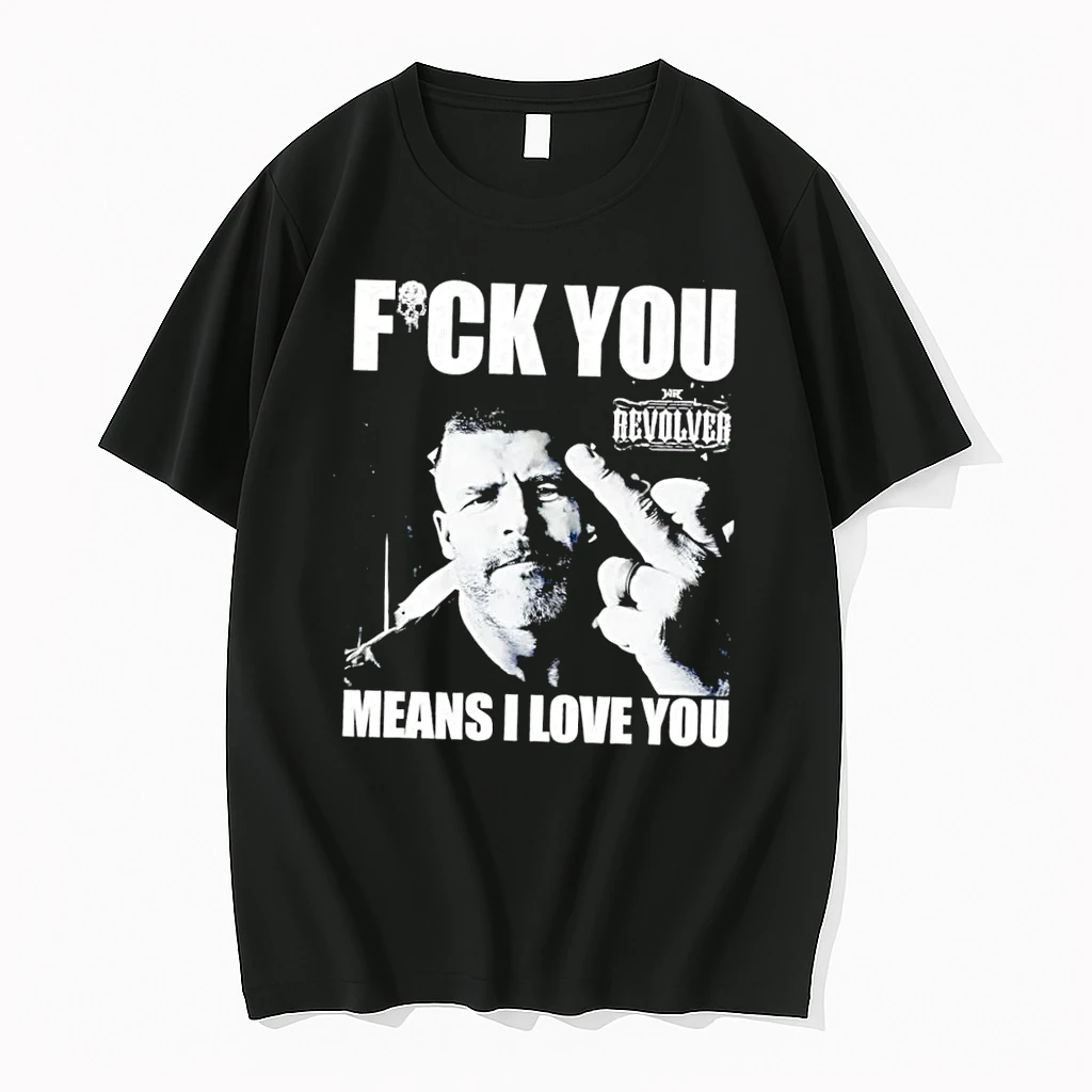 Officials Wr Revolver Man Giving Middle Finger Fck You Means I Love You Black Premium T Shirt Sweatshirt Hoodie