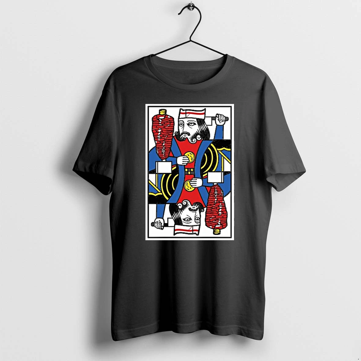 Doner Kebab King Playing Card Illustration Meat Skewer Knife Slice Food 0 Tshirts Sweater Hoodie