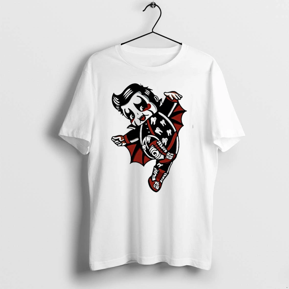 Little Vampire Kewpie Doll With Teeth Pattern And Red 0 Tshirts Sweater Hoodie