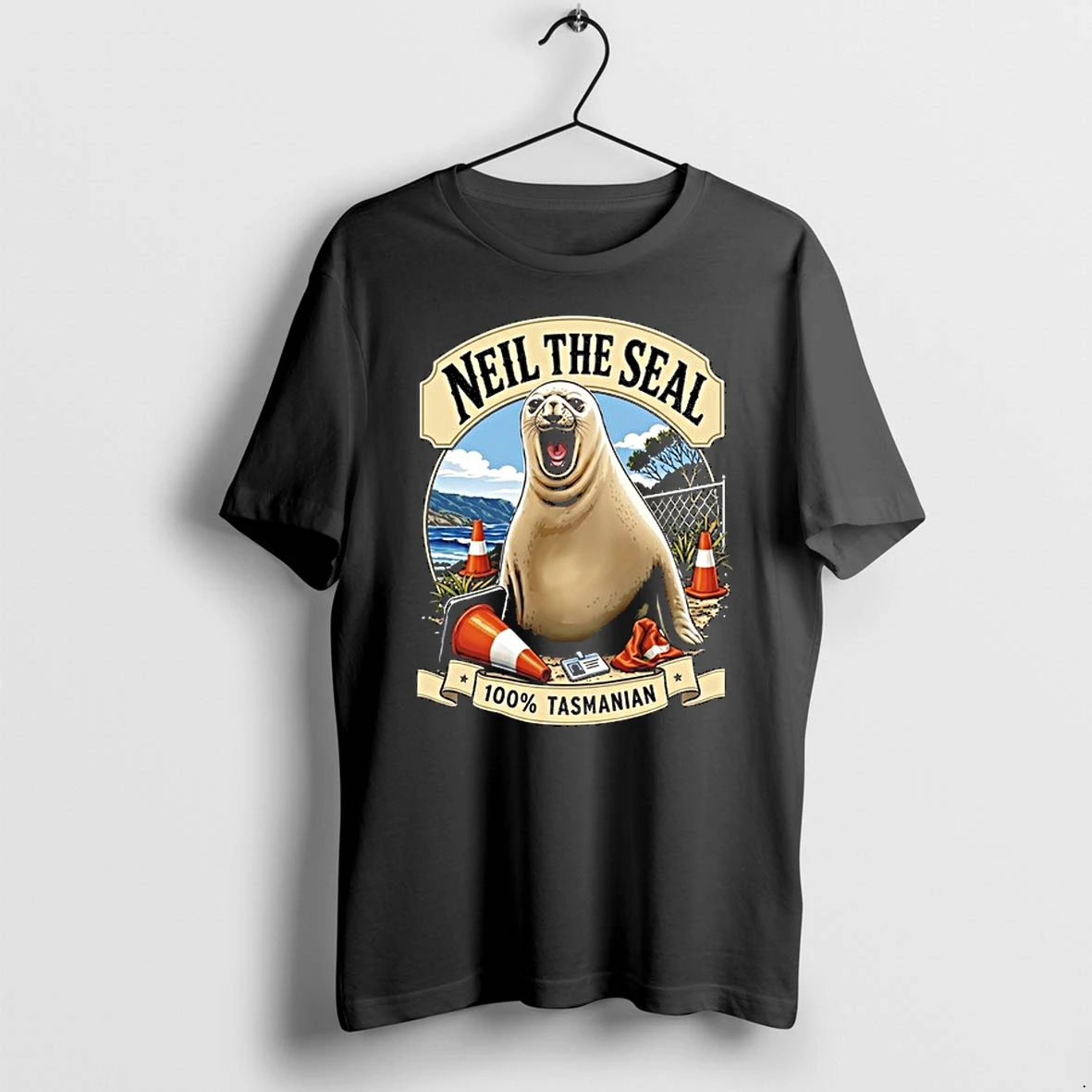 Neil The Seal 100 Tasmanian Animal Mascot Traffic Cone Beach Ocean Nature 0 Tshirts Sweater Hoodie