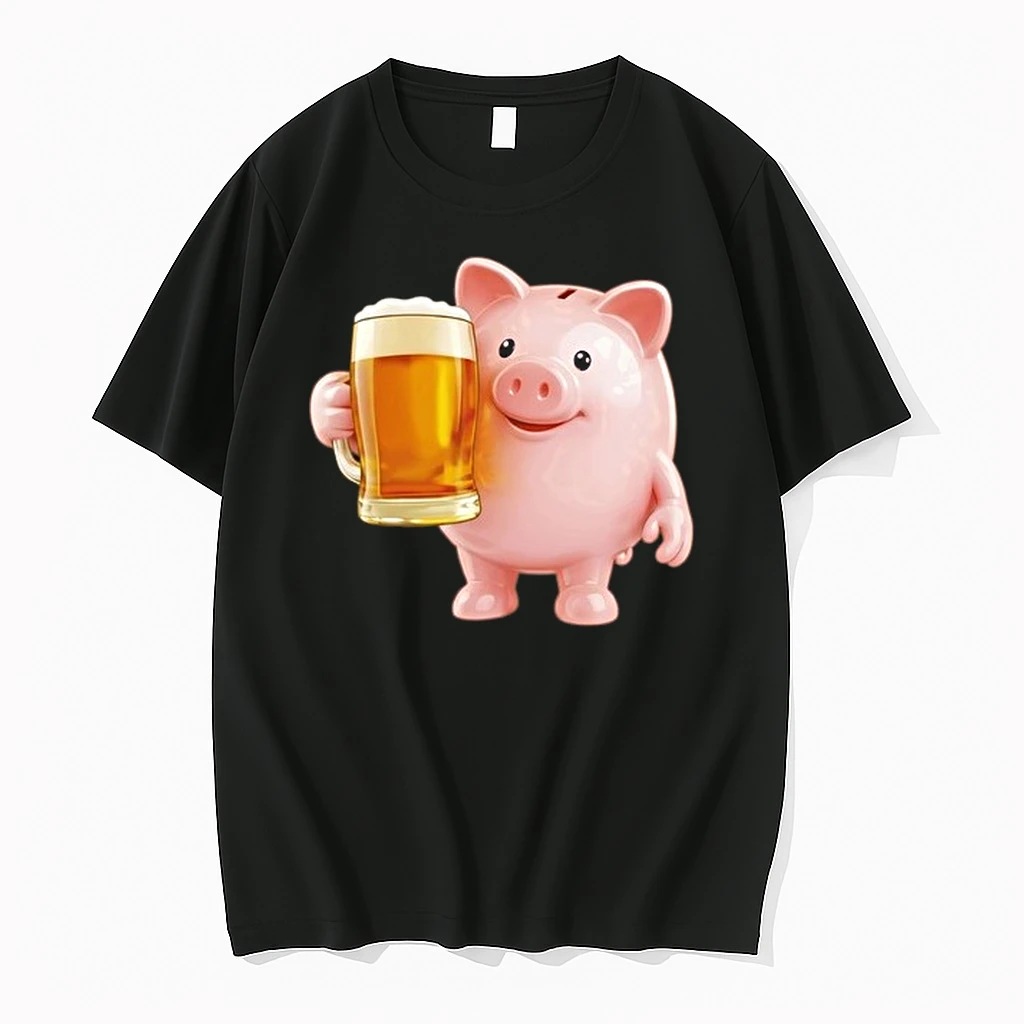 Piggy Bank With Beer Funny Pig Drinking 0 Tshirts Sweater Hoodie