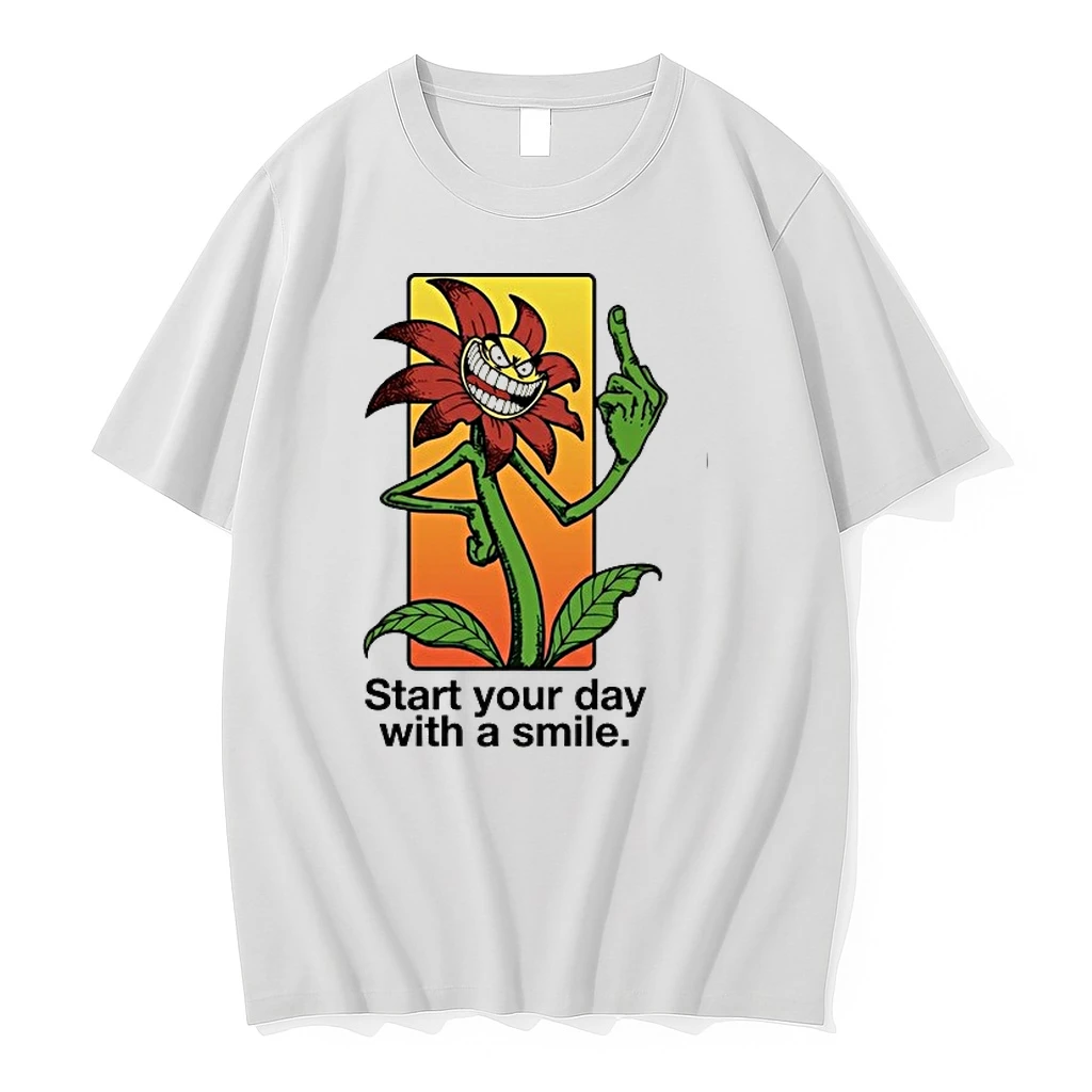 Start Your Day With A Smile Flower Middle Finger 0 Tshirts Sweater Hoodie