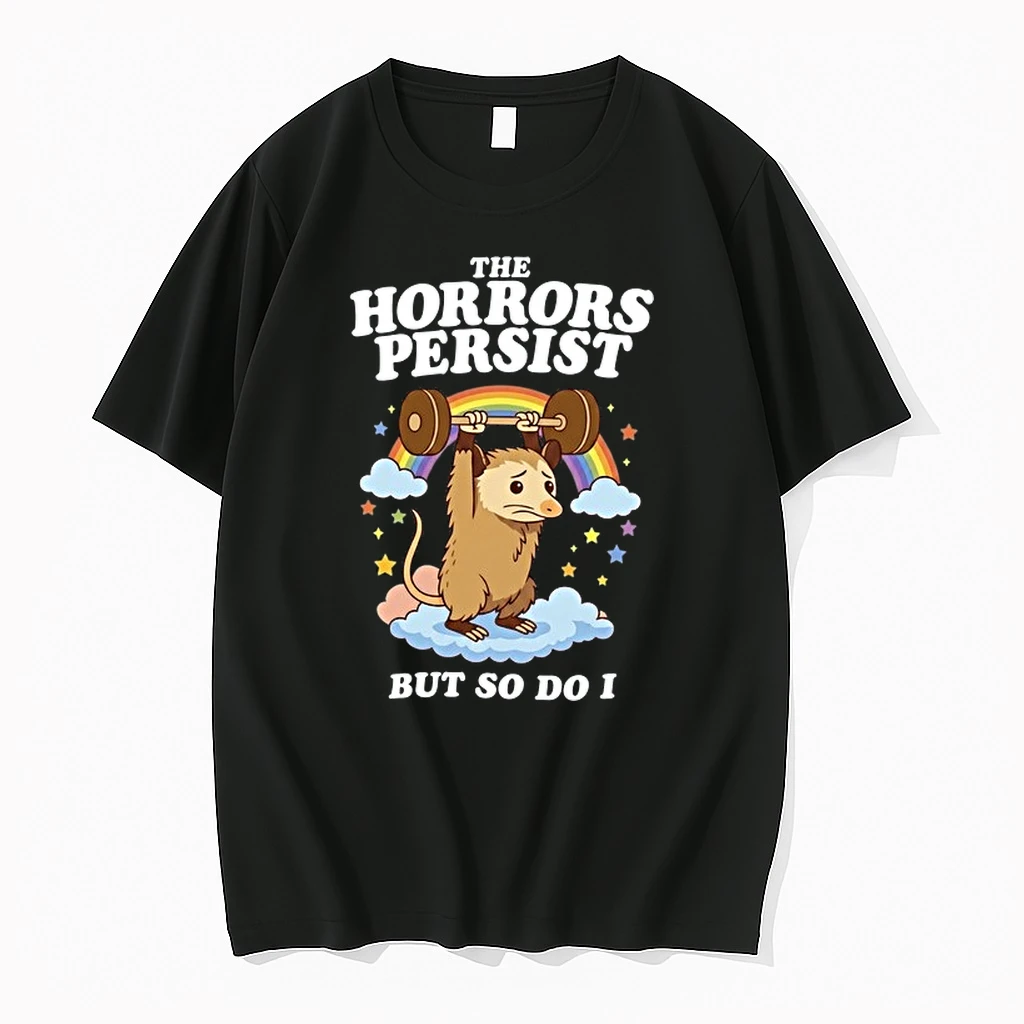 The Horrors Persist But So Do I Opossum Weightlifting 0 Tshirts Sweater Hoodie