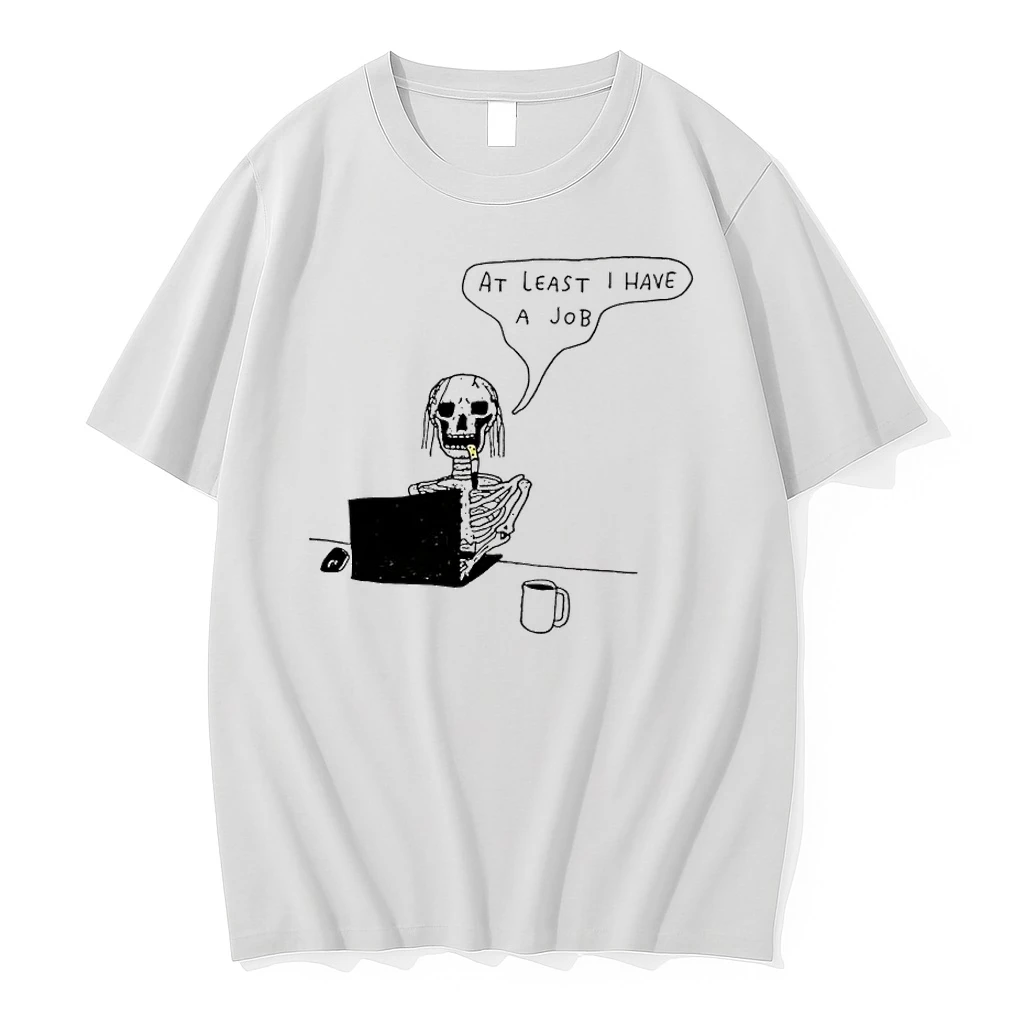 At Least I Have A Job Skeleton Working On Laptop Tshirts Sweater Hoodie