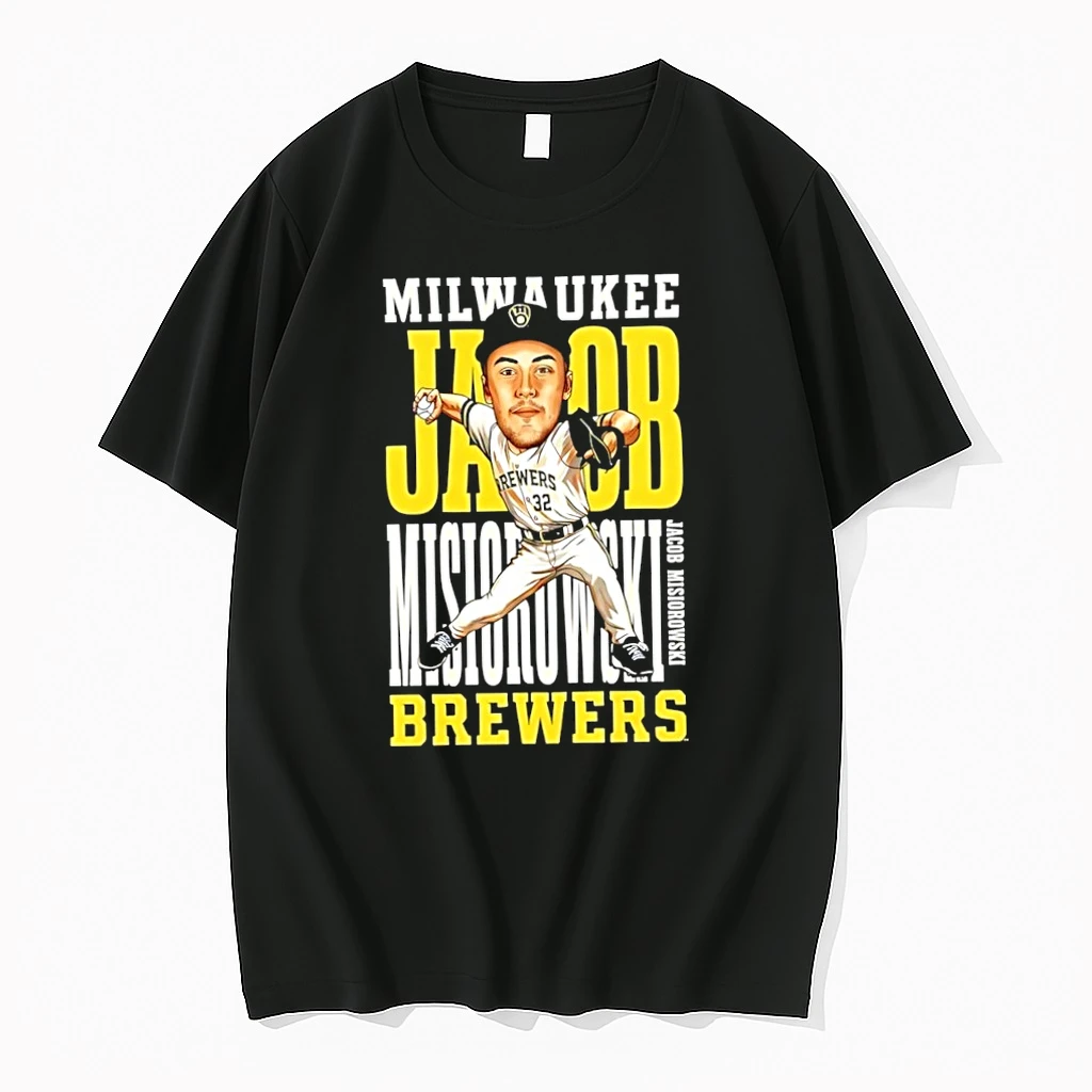 Jacob Misiorowski Milwaukee Brewers 2026 Mlb Player Caricature Tshirts Sweater Hoodie