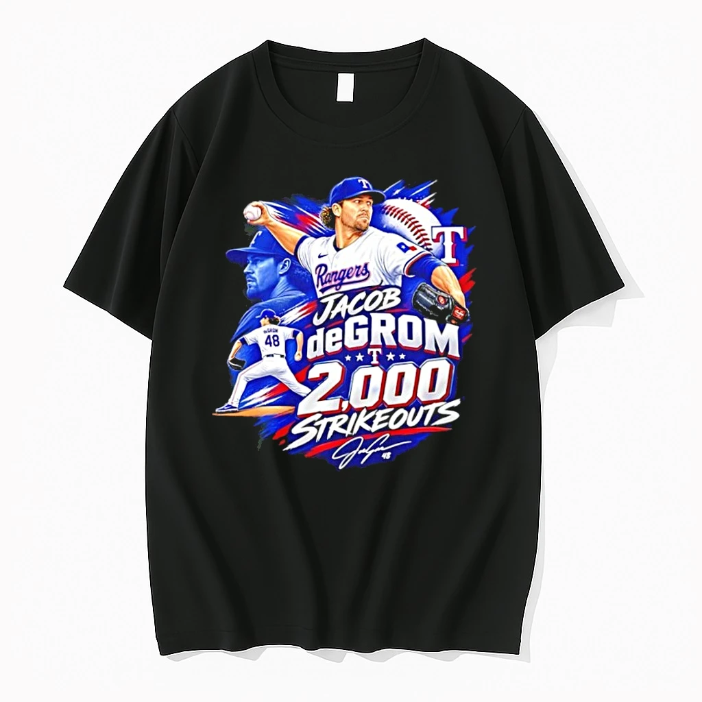 Jacob Degrom 2000 Career Strikeouts History Made Signature Tshirts Sweater Hoodie