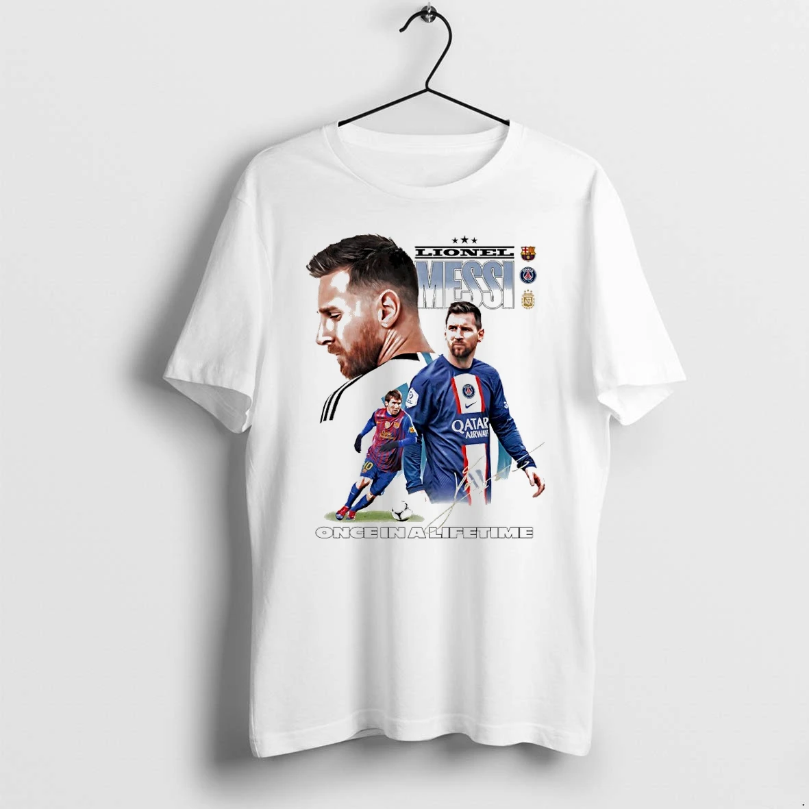 Lionel Messi Once In A Lifetime Fc Barcelona Paris Saint Germain Signature Tshirts Sweater Hoodie