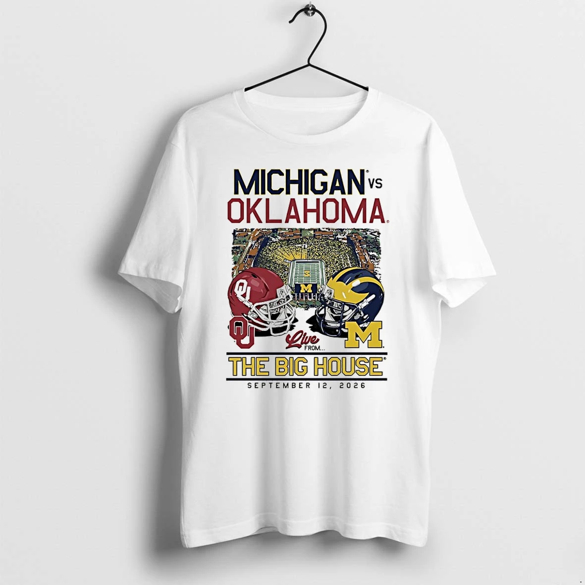 Michigan Wolverines Vs Oklahoma Sooners 2026 The Big House Stadium Tshirts Sweater Hoodie
