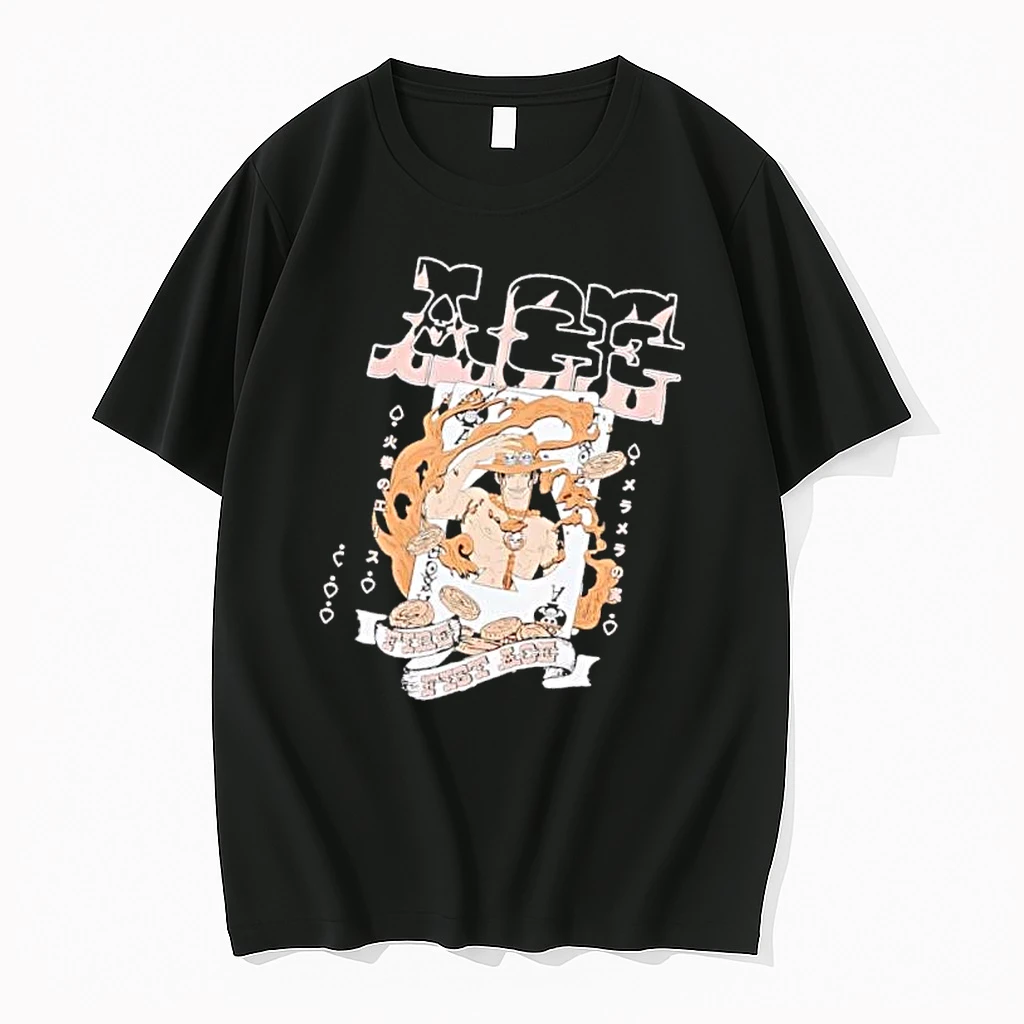 Officials Ace Fire Fist Anime Character Flaming Playing Card Coins Mens T Shirt Sweater Hoodie