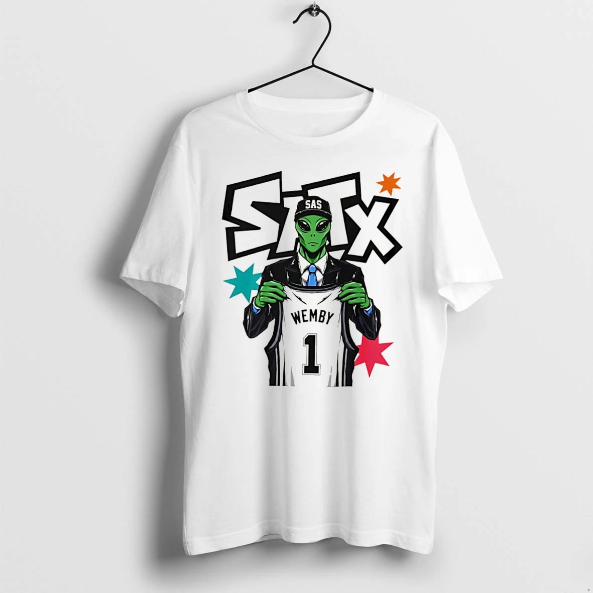 Officials Alien Holding Victor Wembanyama San Antonio Spurs Satx Tee T Shirt Sweater Hoodie