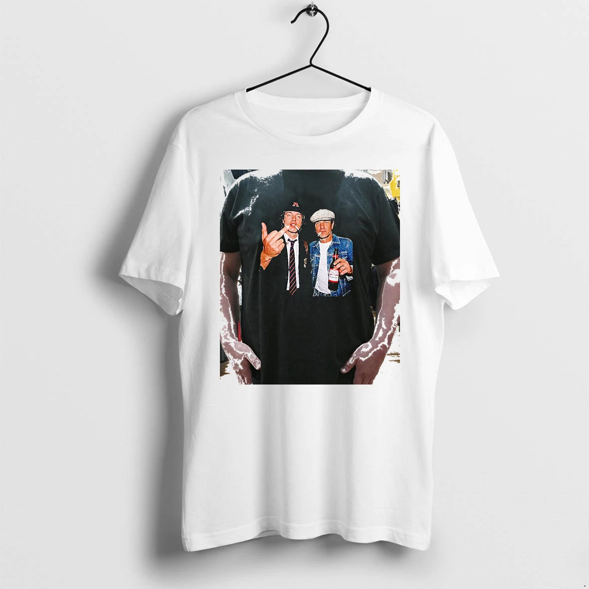 Officials Angus Young Brian Johnson Smoking And Beer Premium T Shirt Sweatshirt Hoodie