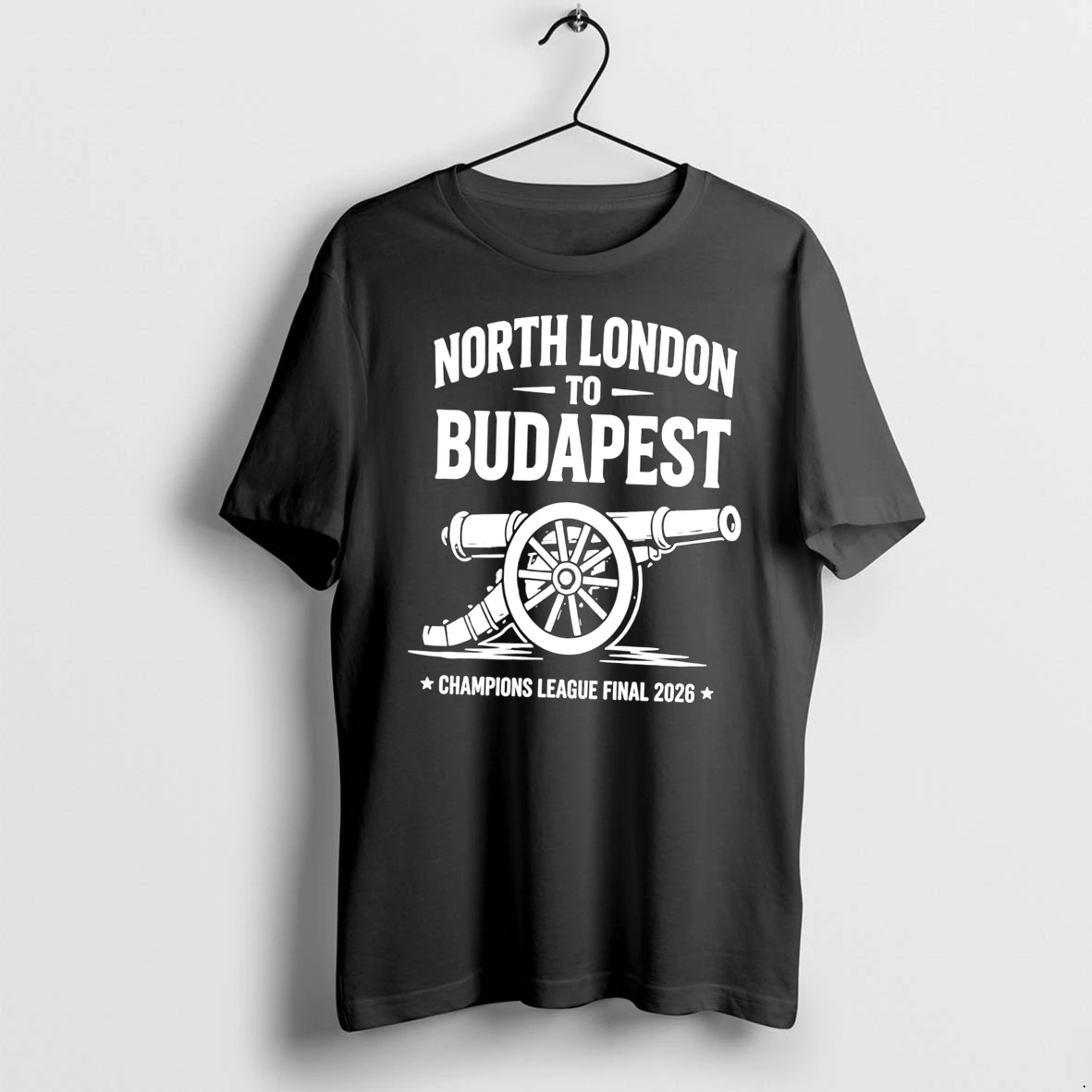 Officials Arsenal Fc Premier League Champions 2026 North London To Budapest Tee T Shirt Sweater Hoodie