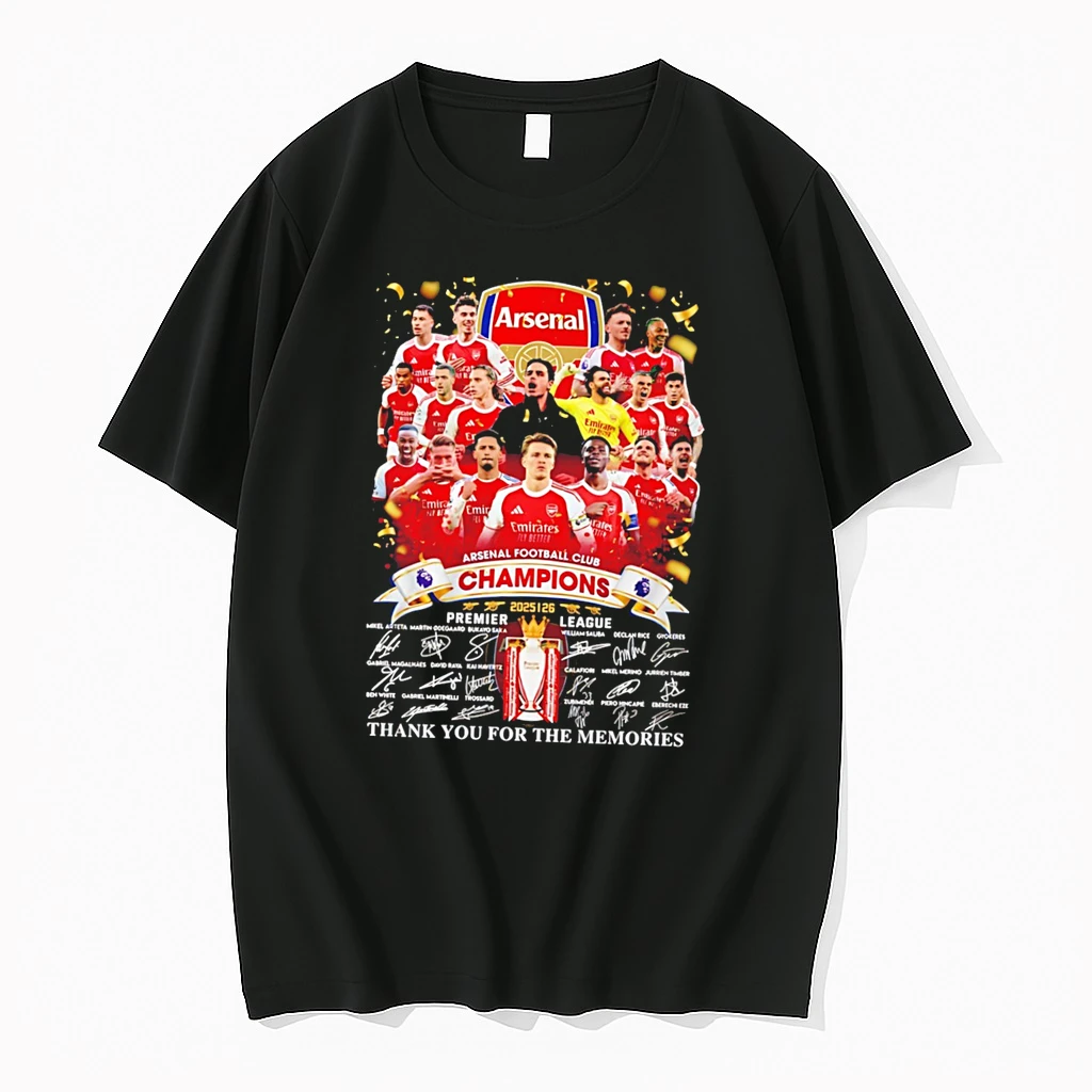 Officials Arsenal Fc Premier League Champions 2026 Thank You Signatures Tee T Shirt Sweater Hoodie