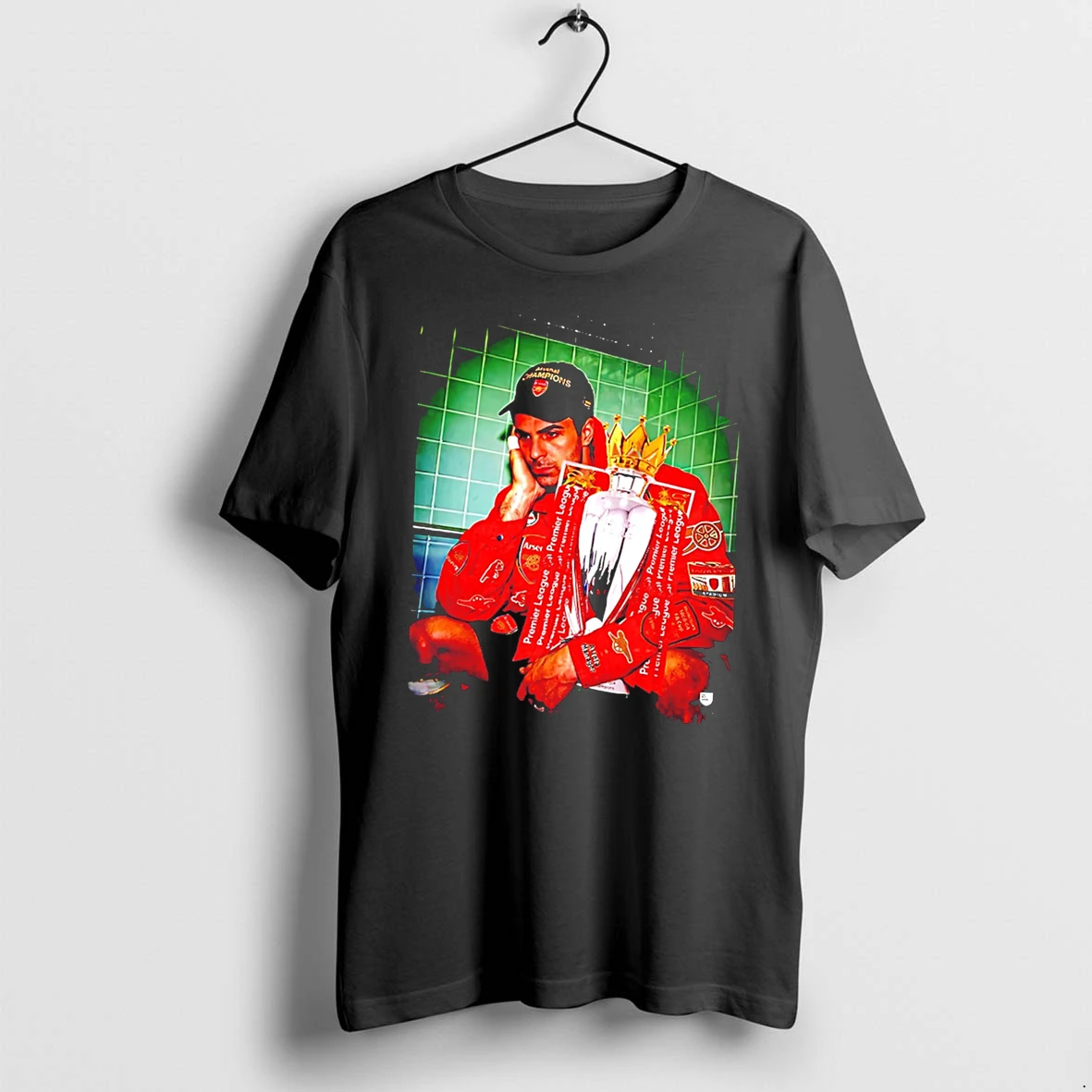 Officials Arteta Arsenal 2026 Premier League Champions Trophy Graphic Tee T Shirt Sweater Hoodie