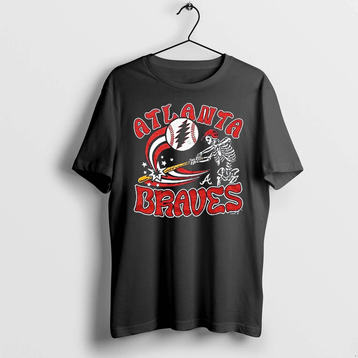 Officials Atlanta Braves Mlb X Grateful Dead X Americana Tri Blend Black T Shirt Sweater Hoodie