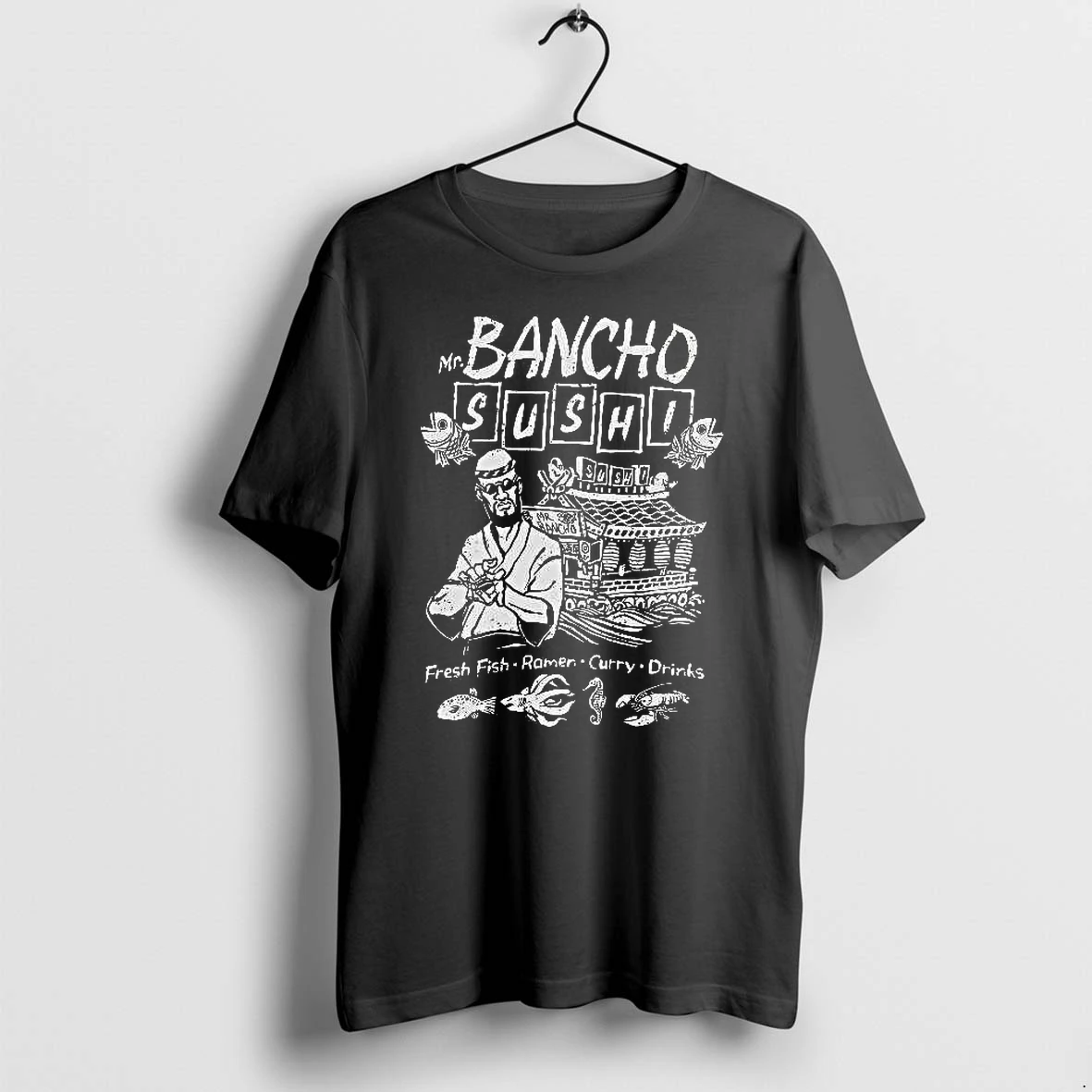 Officials Bancho Dave The Diver Mr Bancho Sushi Fresh Fish Ramen Curry Drinks T Shirt Sweater Hoodie