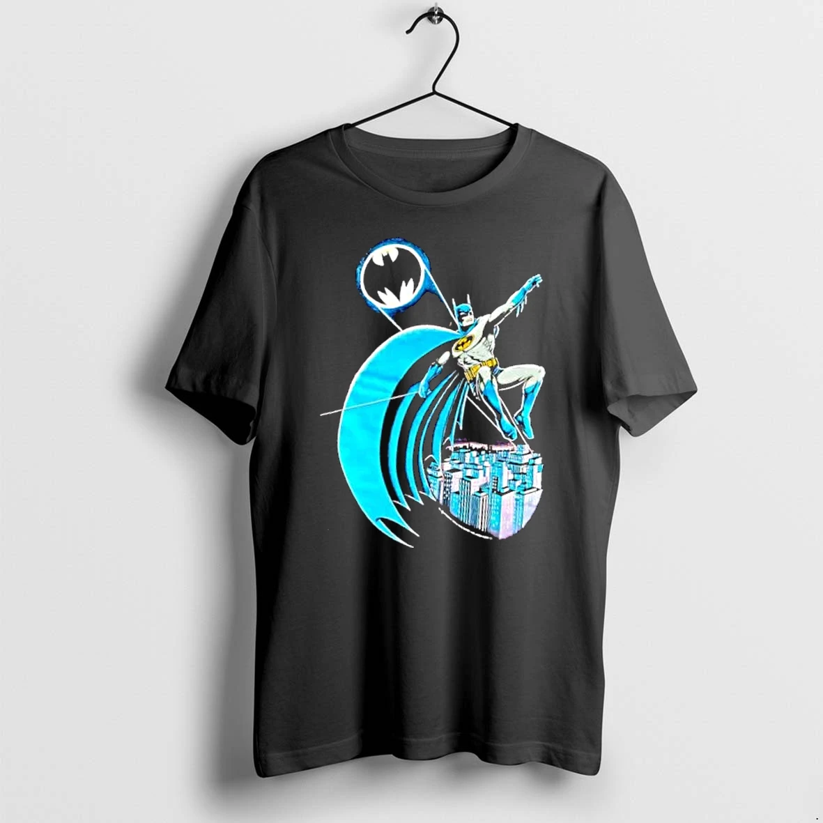 Officials Batman Swinging On Line Bat Signal Gotham City Vintage Comic Art Mens T Shirt Sweater Hoodie