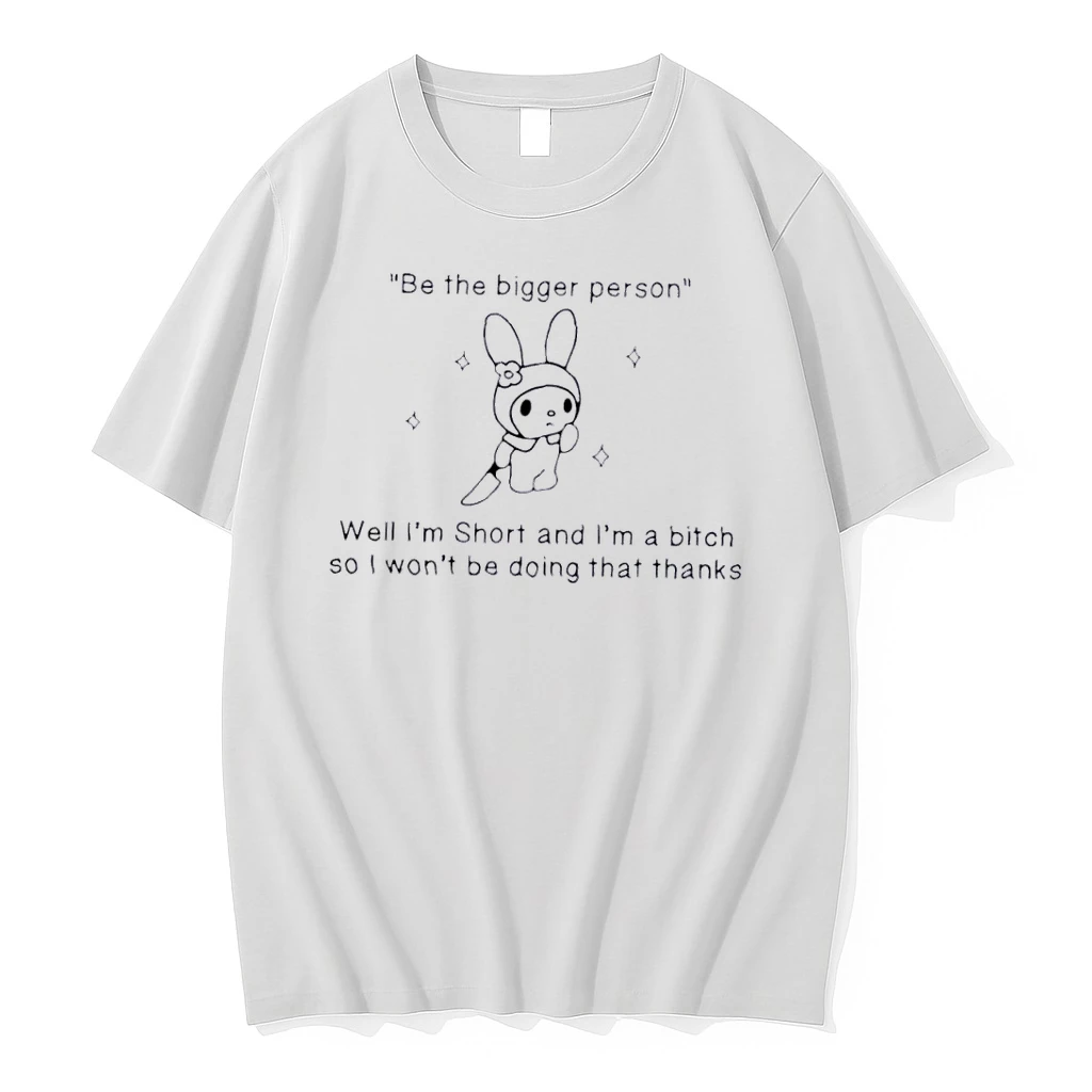Officials Be The Bigger Person Well Im Short And A Bitch So I Wont Doing That Thanks Cartoon Rabbit Knife Line Art White Womens T Shirt Sweater Hoodie