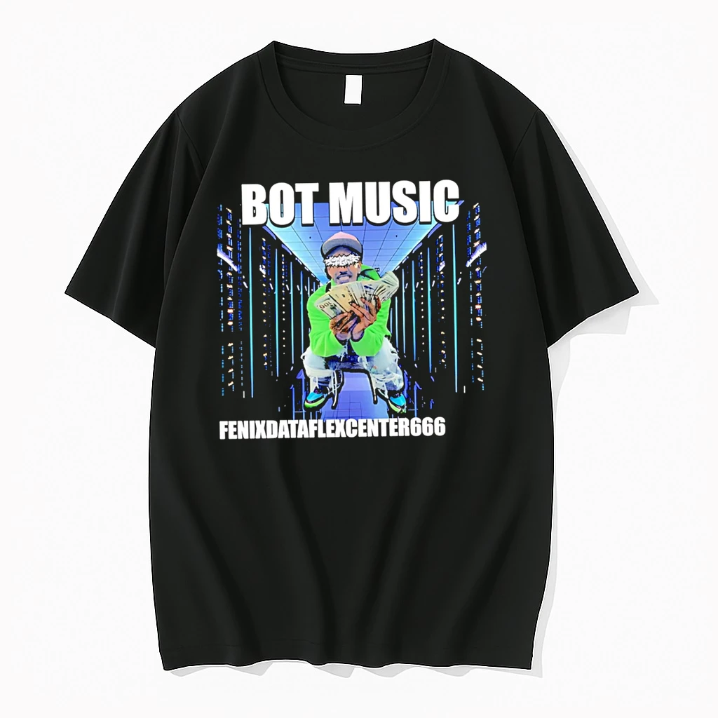 Officials Bot Music Fenixdataflexcenter666 Man Holding Cash In Server Room Premium T Shirt Sweatshirt Hoodie