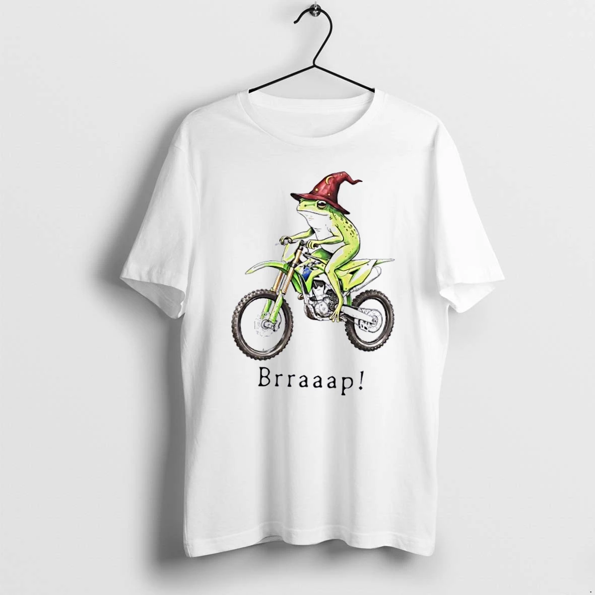 Officials Brraaap Kx 450 Wizard Frog Riding Green Motocross Bike Cartoon White Womens T Shirt Sweater Hoodie