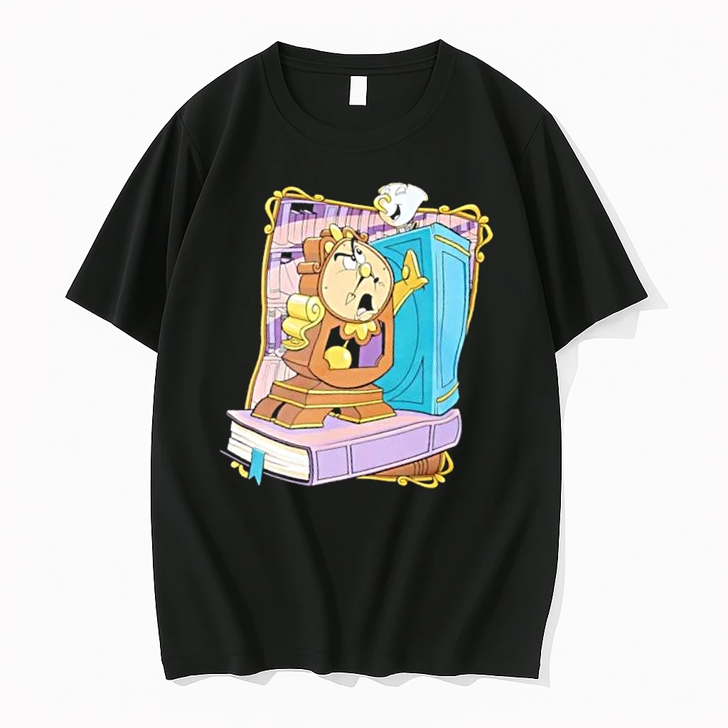 Officials Cartoon Cogsworth Clock Chip Teacup Blue Armoire Books Frame Mens T Shirt Sweater Hoodie