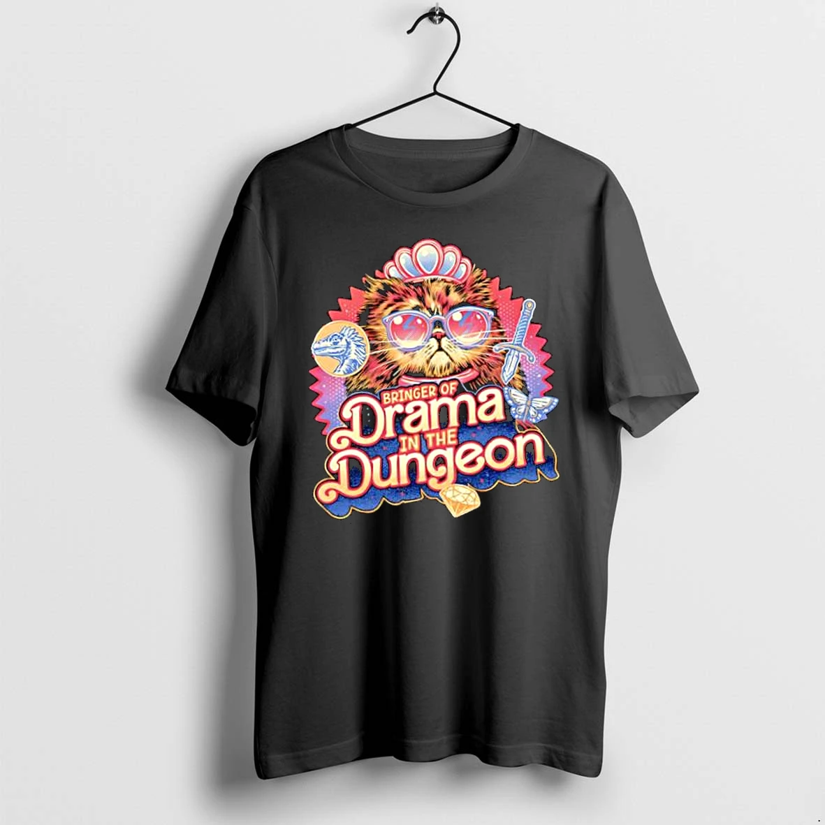 Officials Cat Bringer Of Drama In The Dungeon With Raptor Dagger Butterfly Diamond Premium T Shirt Sweatshirt Hoodie