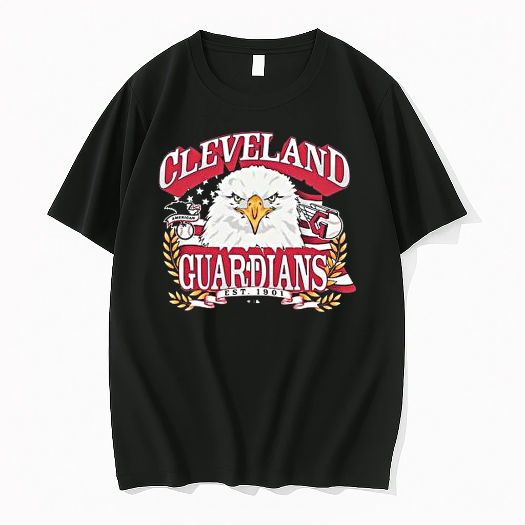 Officials Cleveland Guardians 47 American Eagle Black T Shirt Sweater Hoodie