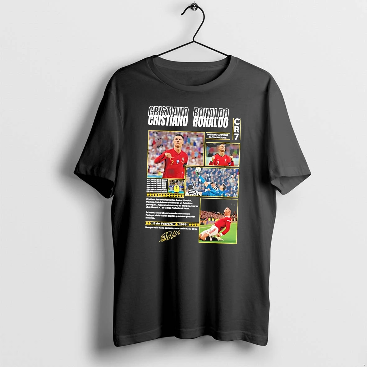 Officials Cristiano Ronaldo Cr7 T Shirt1 Black T Shirt Sweater Hoodie