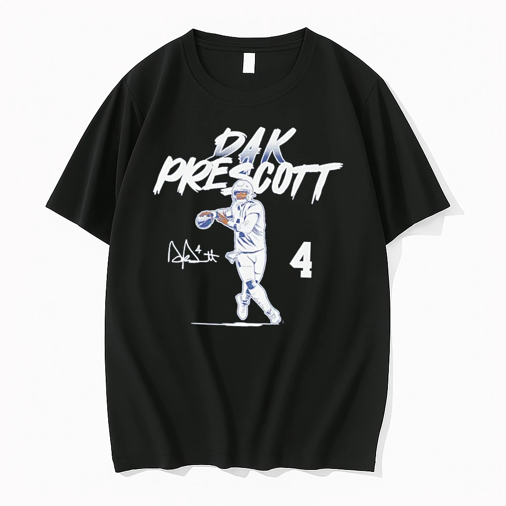 Officials Dak Prescott Dallas Cowboys Name Number Pose Signature Tee Premium T Shirt Sweatshirt Hoodie