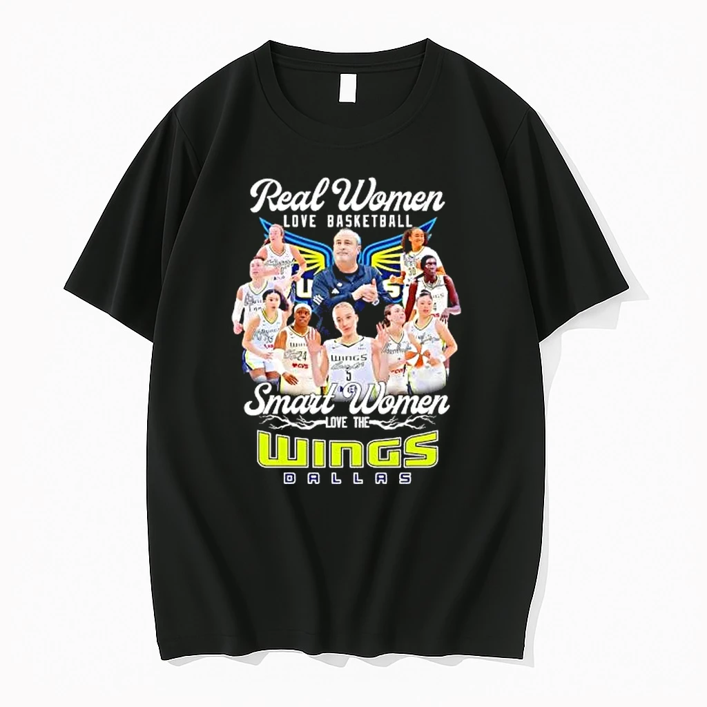 Officials Dallas Wings Team Real Women Love Basketball Smart Women Love The Wings Signature Premium T Shirt Sweatshirt Hoodie