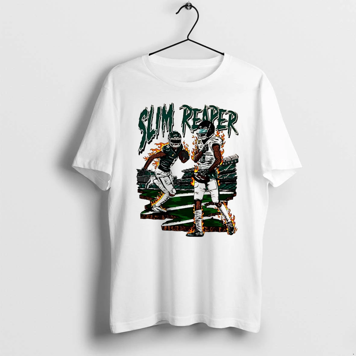 Officials Devonta Smith Philadelphia Eagles Slim Reaper Tee T Shirt Sweater Hoodie