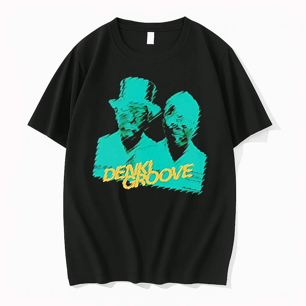 Officials Denki Groove Distortion Teal Silhouette Portraits Glasses Tophat Mens T Shirt Sweater Hoodie