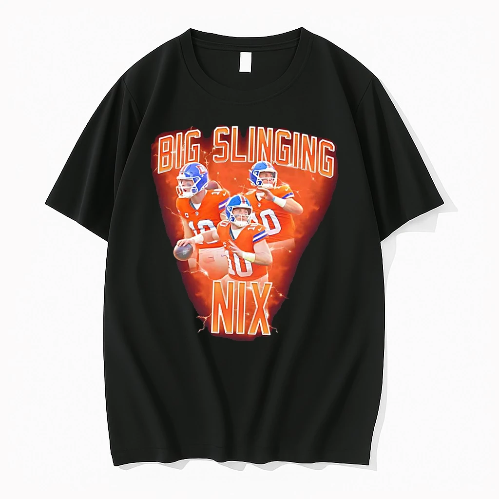 Officials Denver Broncos Qb Bo Nix Big Slinging Collage Graphic Tee T Shirt Sweater Hoodie