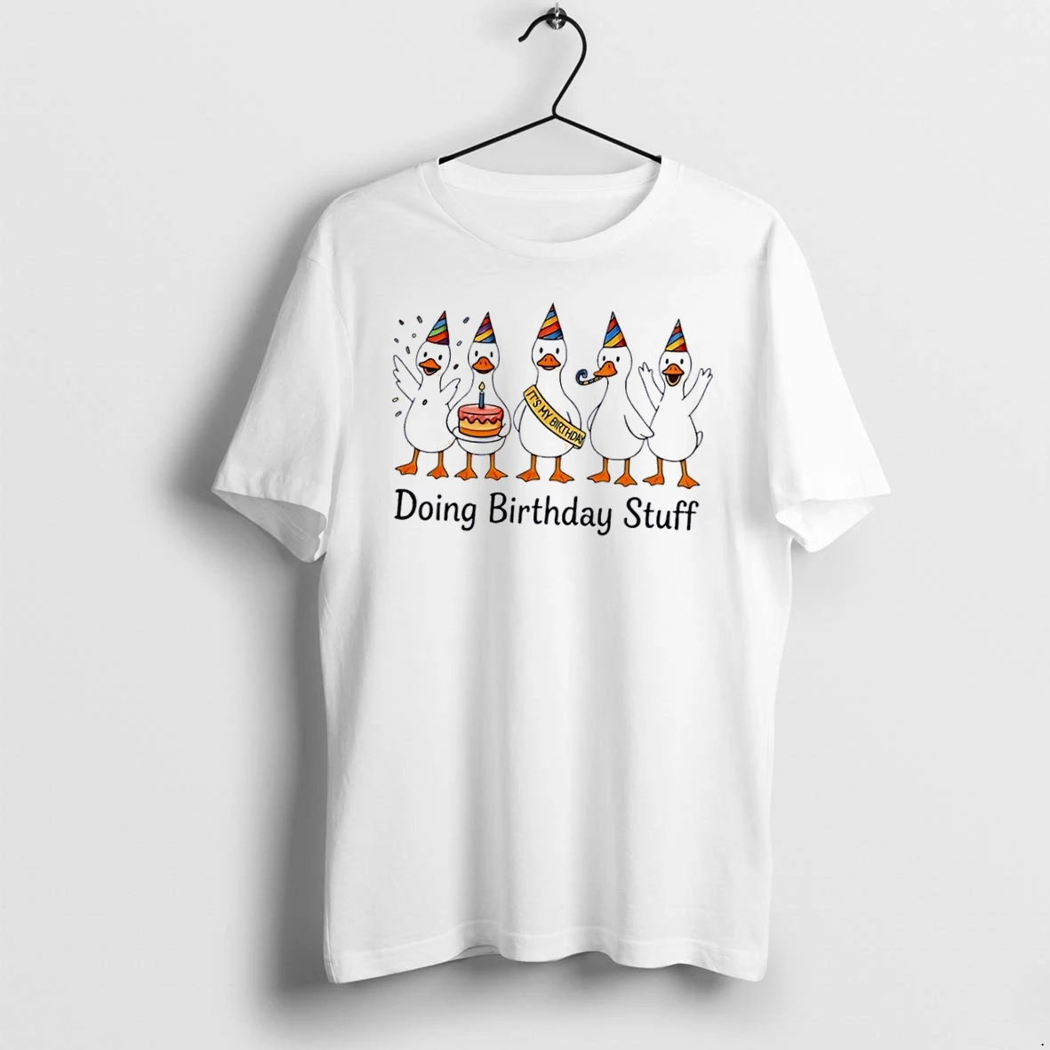Officials Doing Birthday Stuff Its My Cartoon Five Ducks Party Hats Cake White Womens Premium T Shirt Sweatshirt Hoodie