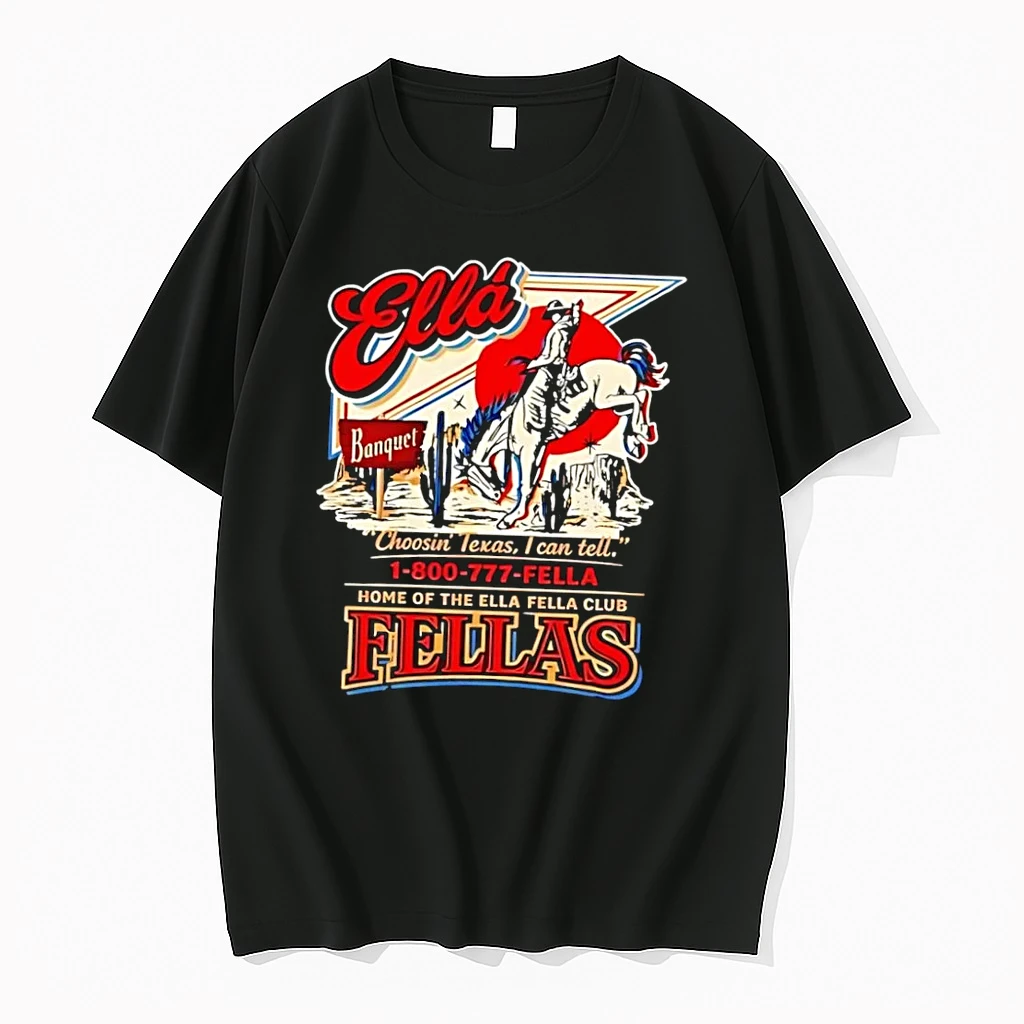 Officials Ella Fellas Choosin Texas Rodeo Cowboy Black T Shirt Sweater Hoodie