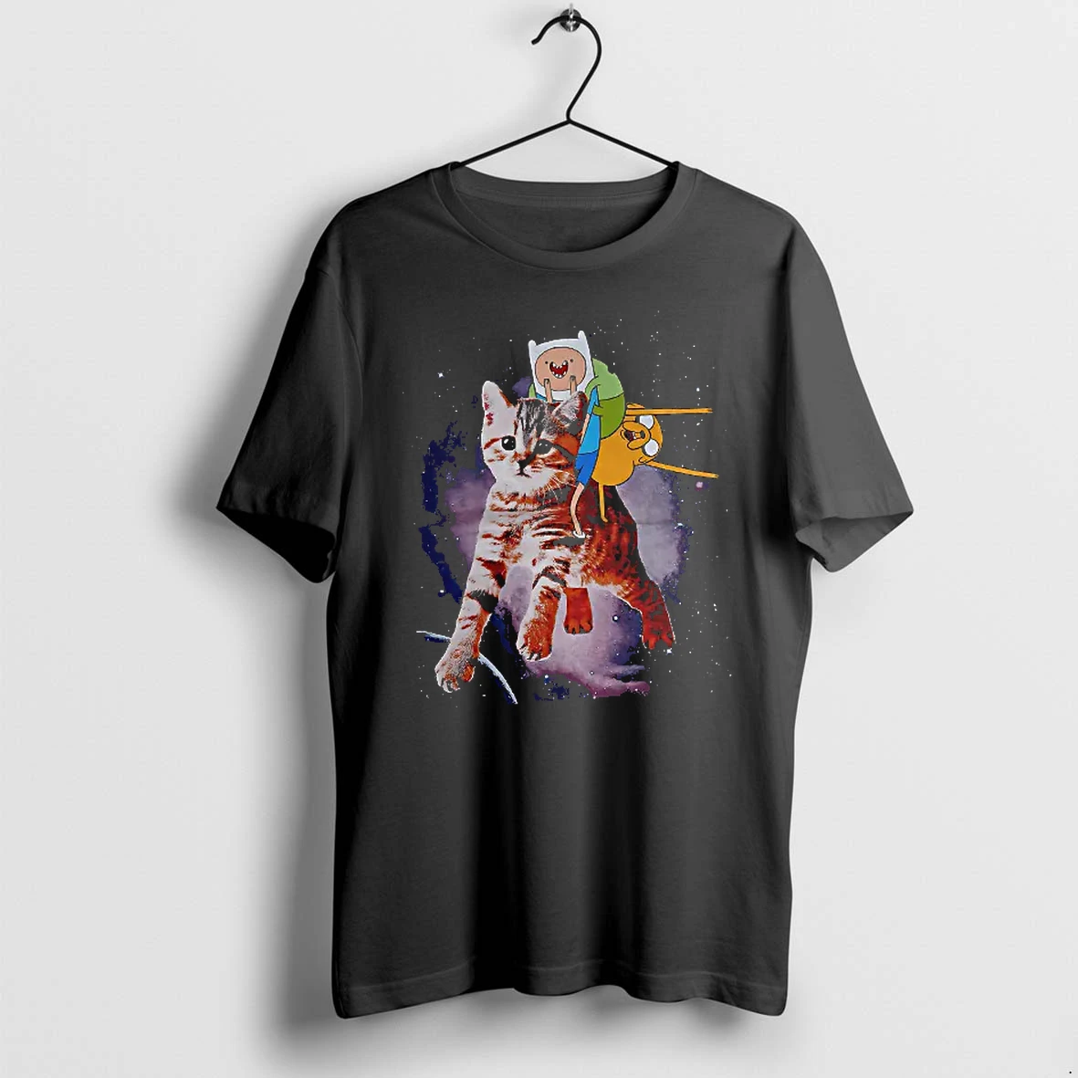 Officials Finn And Jake Adventure Time Cat Riding In Space T Shirt Sweater Hoodie