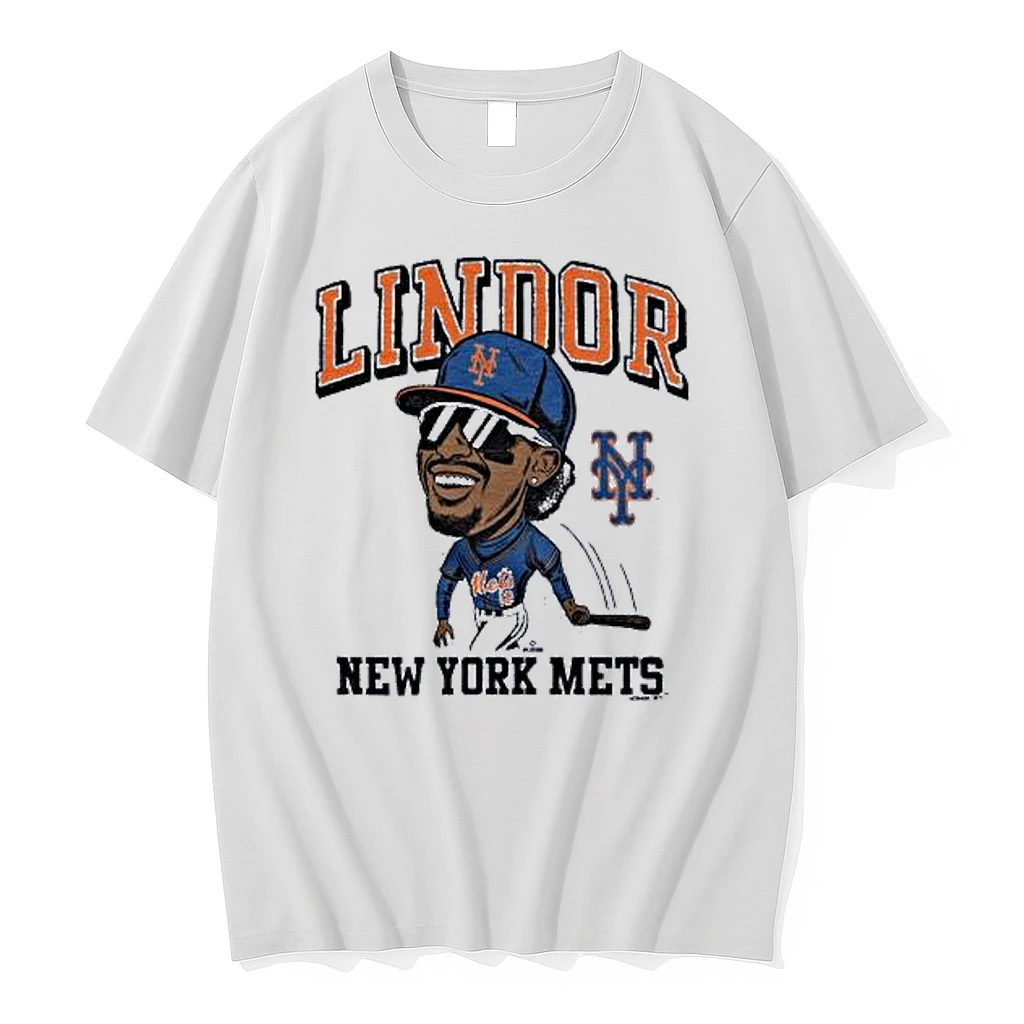 Officials Francisco Lindor New York Mets Caricature Tri Blend T Shirt Sweater Hoodie