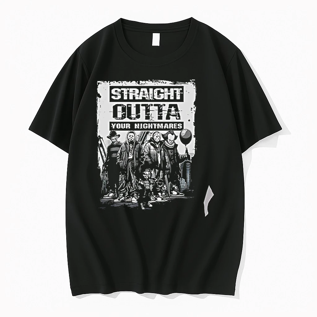 Officials Freddy Krueger Ghostface Jason Voorhees Chucky Pennywise Straight Outta Your Nightmares T Shirt Sweater Hoodie