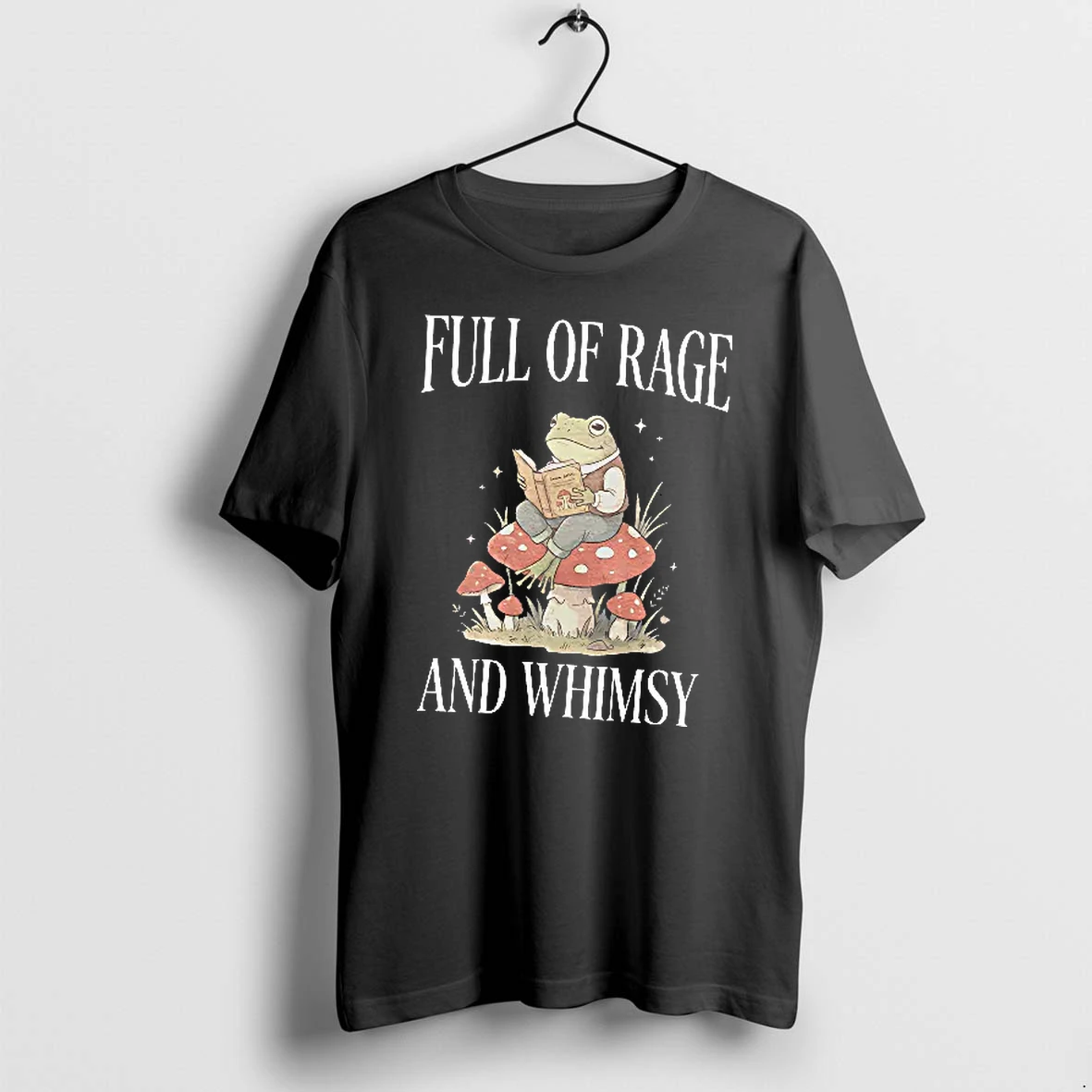 Officials Full Of Rage And Whimsy Frog Reading On A Mushroom T Shirt Sweater Hoodie