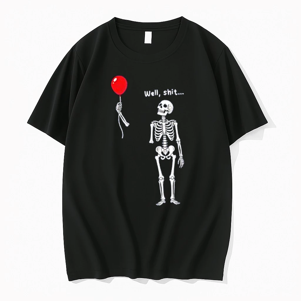 Officials Funny Well Skeleton Holding Balloon Gothic Halloween Spooky Merch T Shirt Sweater Hoodie