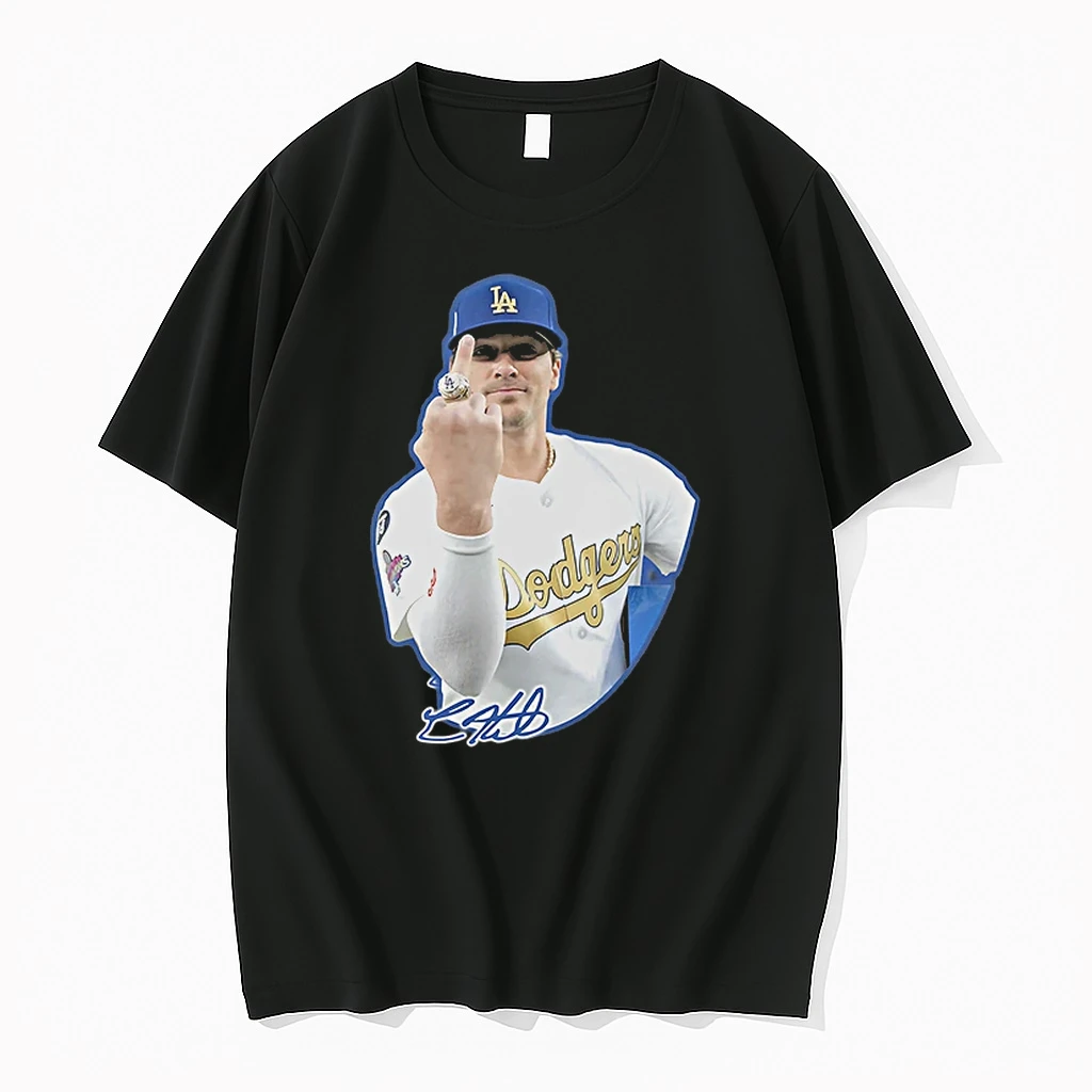 Officials Gavin Lux Los Angeles Dodgers Middle Finger World Series Champions Mlb Signature T Shirt Sweater Hoodie