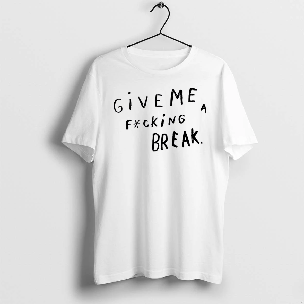 Officials Give Me A Fcking Break Handwritten Black Lettering Typography White Womens Premium T Shirt Sweatshirt Hoodie