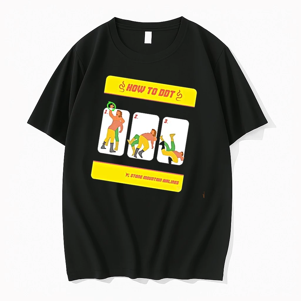 Officials How To Ddt Stone Mountain Airlines Cartoon Wrestler Performing Move Sequence Mens T Shirt Sweater Hoodie