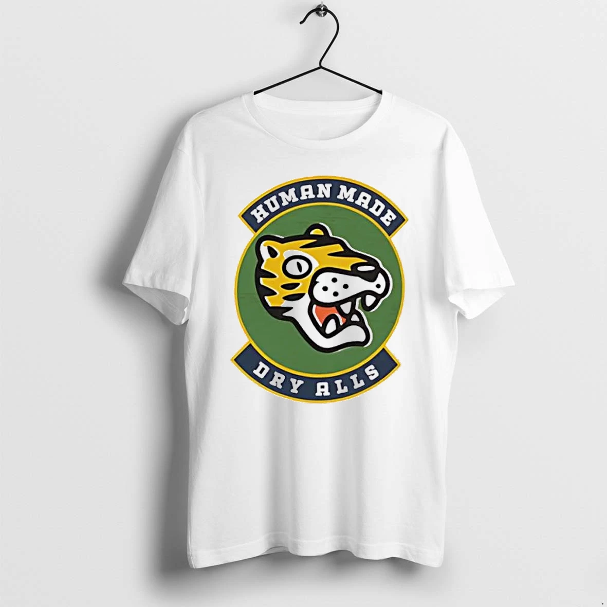 Officials Human Made Dry Alls Roaring Cartoon Tiger Head Patch Emblem White Womens T Shirt Sweater Hoodie