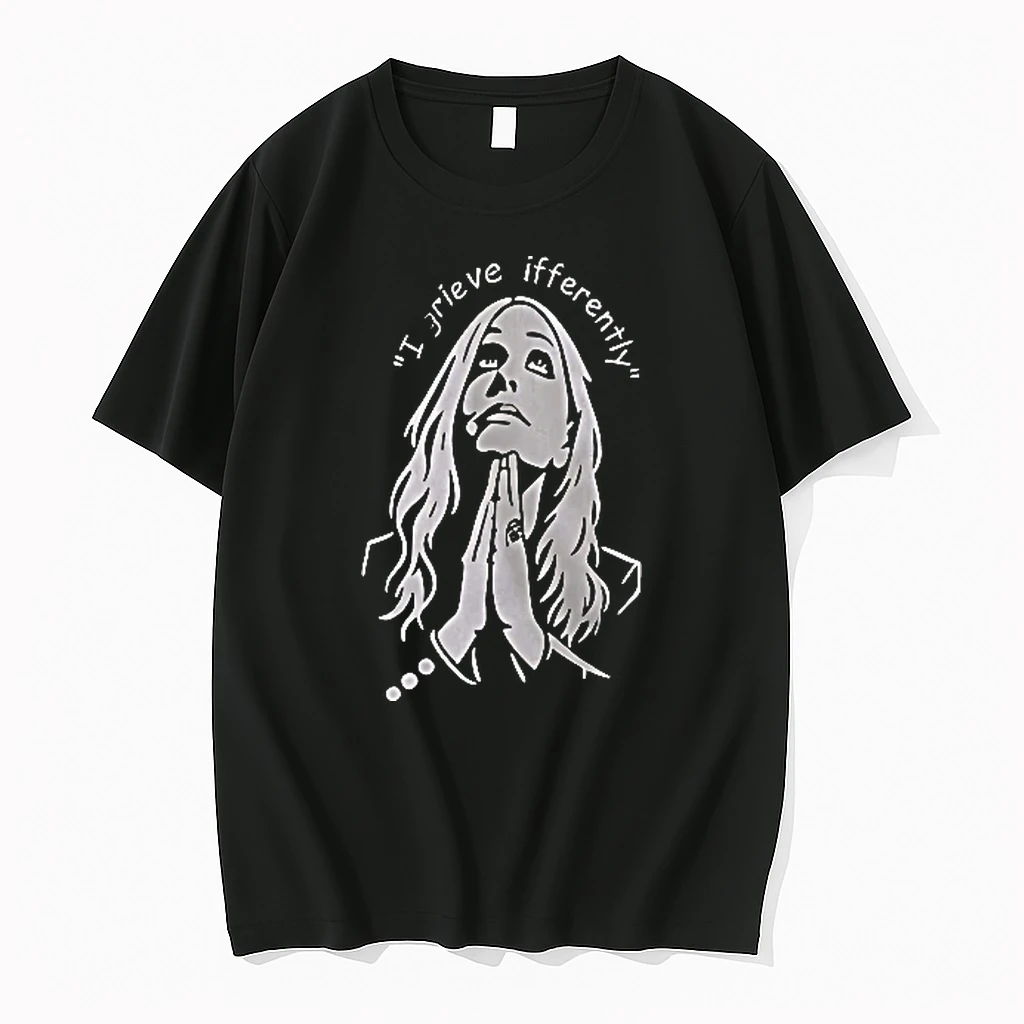 Officials I Grieve Differently Praying Woman Looking Up Line Art Men T Shirt Sweater Hoodie
