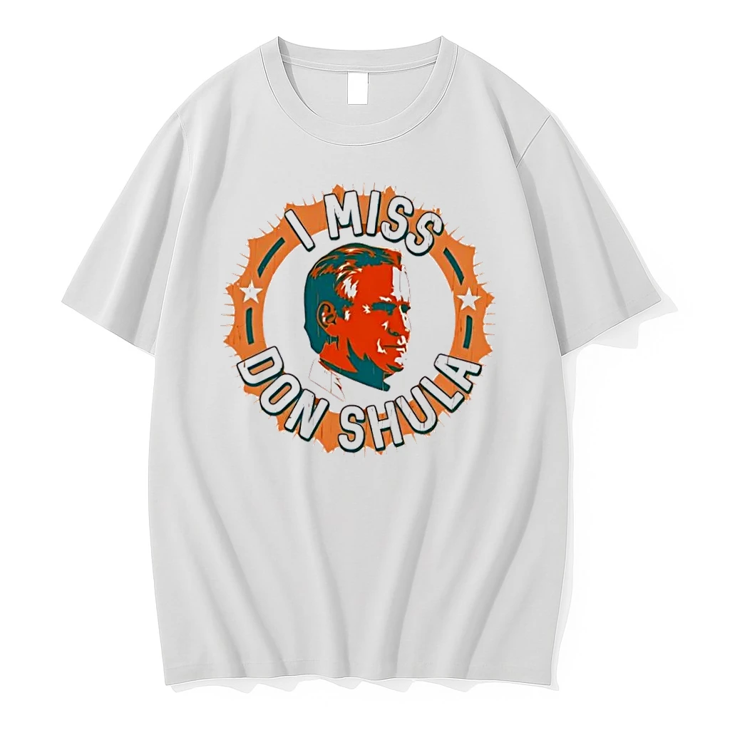 Officials I Miss Don Shula Aqua Orange Coach Portrait Circular Seal Distressed White Womens T Shirt Sweater Hoodie