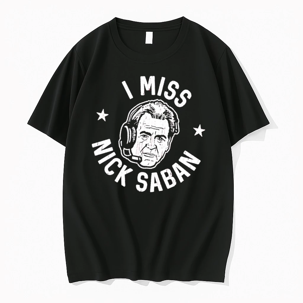 Officials I Miss Nick Saban Coach Headset Portrait Stars Distressed Mens T Shirt Sweater Hoodie