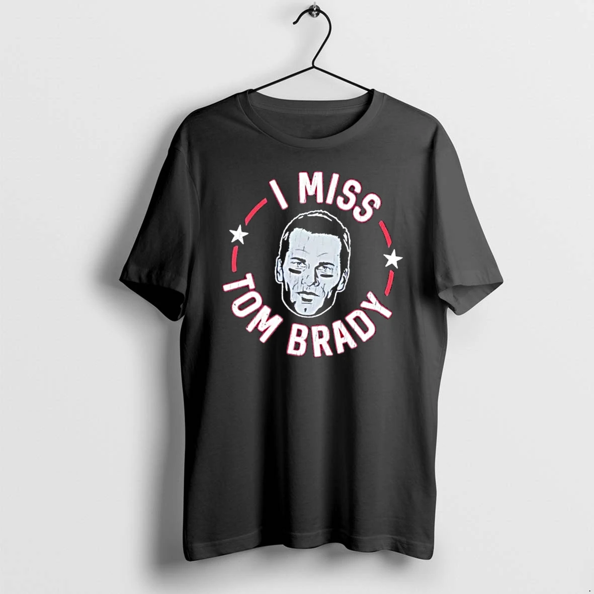 Officials I Miss Tom Brady Distressed Caricature Face Circular Border Stars Mens T Shirt Sweater Hoodie