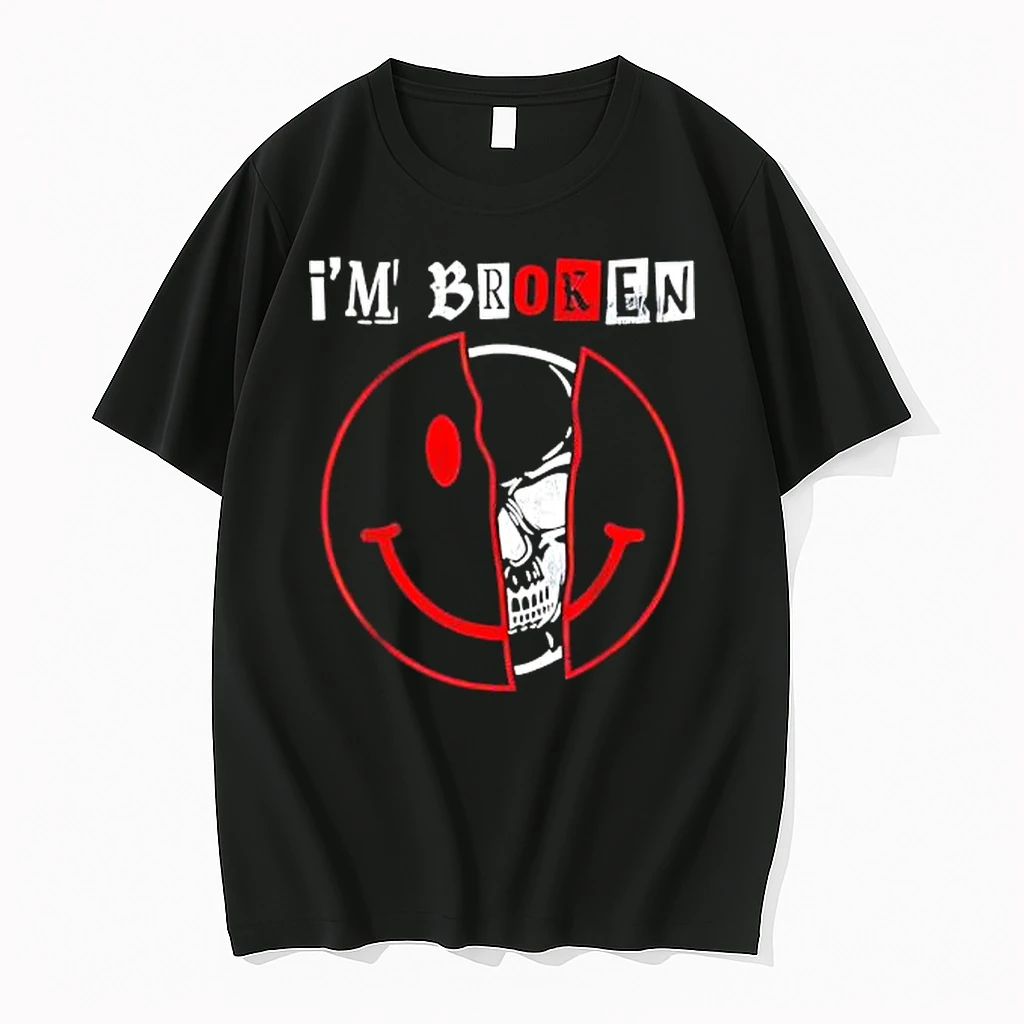 Officials I Am Broken Smiley Face Skull Premium T Shirt Sweatshirt Hoodie