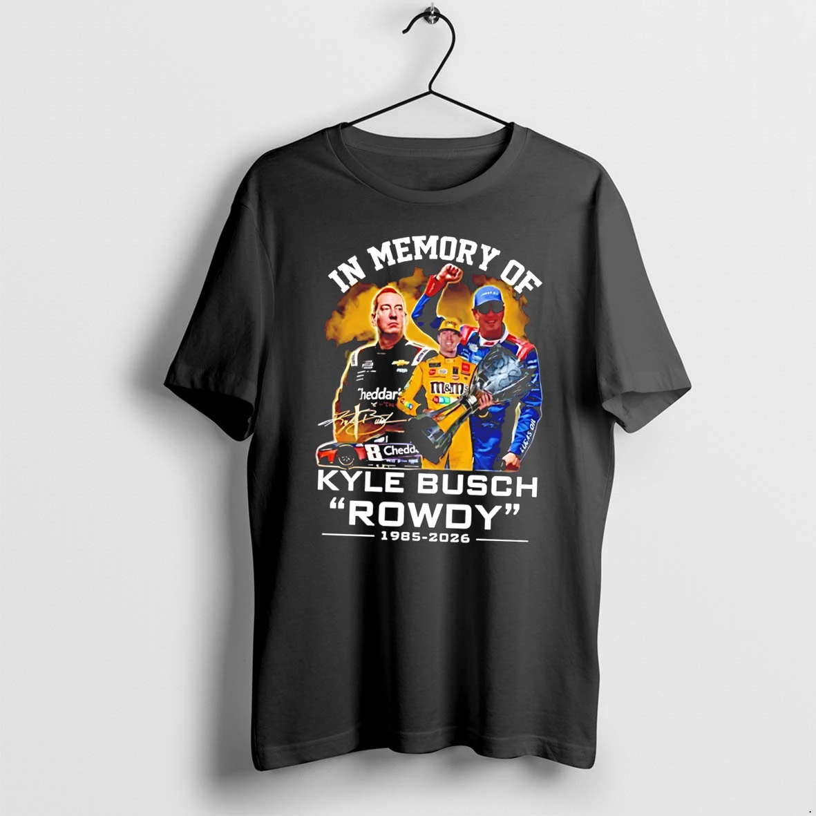 Officials In Memory Of Kyle Busch Rowdy 1985 2026 Signature Tee T Shirt Sweater Hoodie